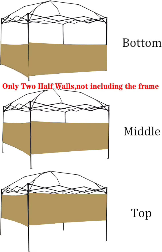 2er-Set Halbwände für Outdoor Pop-Up-Zelt und Pavillon, Farbe: Weiß, B/H: 304,8 x 80,0 cm - Bild 4