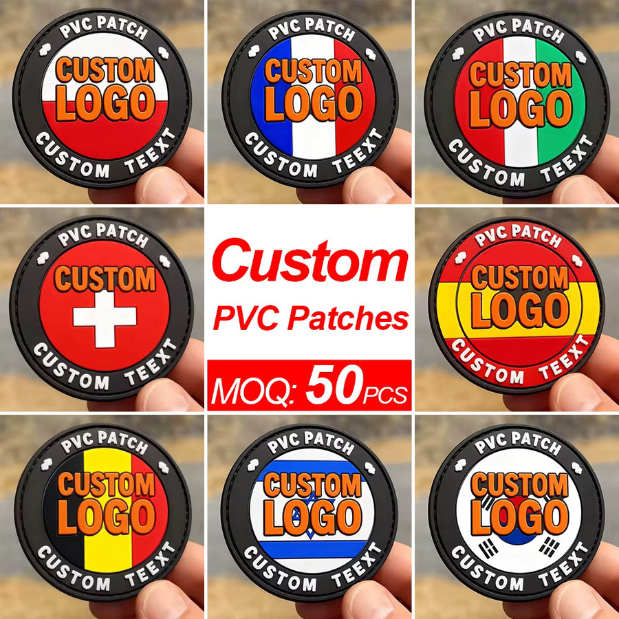 Individuelle 3D-geprägte PVC-Patches zum Aufnähen, weiche Gummietiketten mit Logo in Mehrfarbig - Bild 2