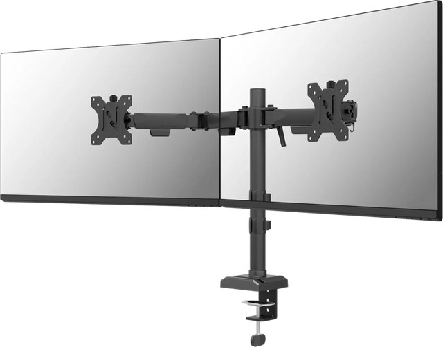 Neomounts NERO DS60-600BL2 Monitorhalterung für 2 Displays, Schwarz, höhenverstellbar, neigbar und schwenkbar, für 25,4 bis 81,3 cm Monitore - Bild 1