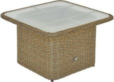 Merxx Gartentisch Duplex in Beige mit Sicherheitsglas und Kunststoffgeflecht, B/H/T: 72 x 45 x 72 cm - Bild 1
