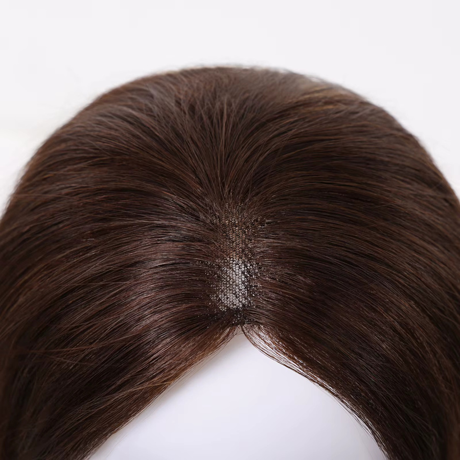 HAIRCUBE Haaraufsatz Topper, Dunkelbraun, 25,4 cm, 100 % Remy-Echthaar, Damen - Bild 2