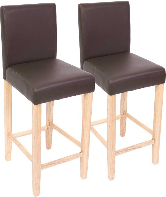 MCW Barhocker Cesena 2er-Set aus Leder in Braun - Bild 1