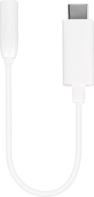 Vivanco USB Type-C auf 3,5mm Audio Adapter Kabel in Weiß, Länge: 10 cm - Bild 1