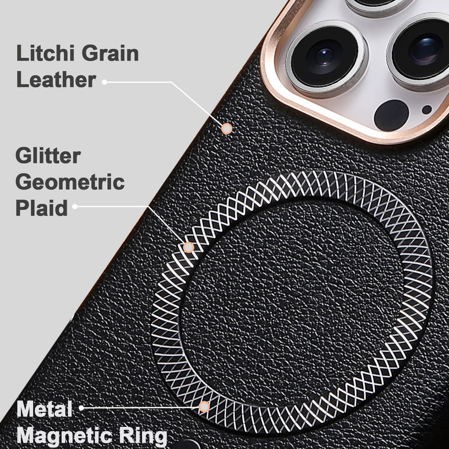 Eseble Magnetische Handyhülle für iPhone 17 16 15 14 13 Pro Max Plus in Schwarz mit TPU Vollabdeckung und Sturzschutz - Bild 3