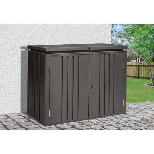Mr. GARDENER Gartenschrank aus Stahl mit Flachdach in Grau/Anthrazit, 1,01 m² - Bild 2