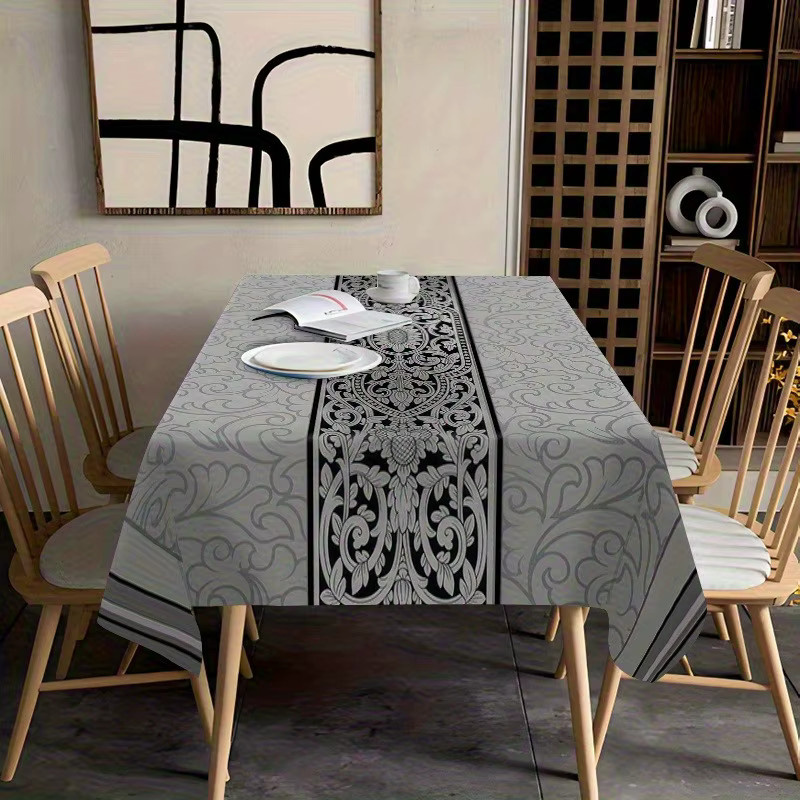 Graue Leinen-Tischdecke von VIKAMA in rechteckiger Form - Bild 2