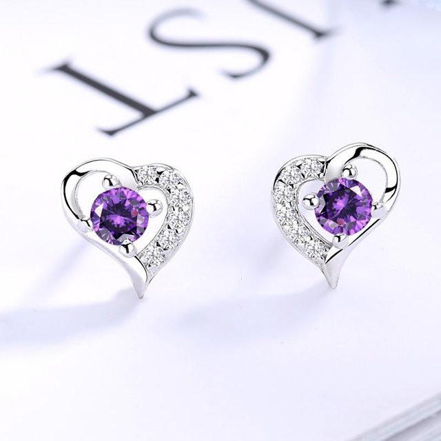 Lucky Star Jewelry Ohrringe, Herz-förmig, 925 Silber, Weiß, Zirkonia, Damen - Bild 1