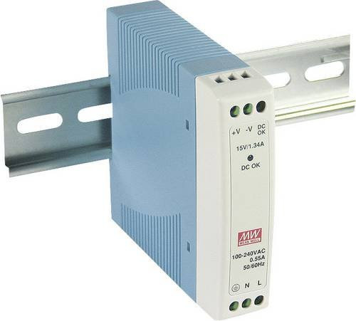 MEAN WELL MDR-10-5 Hutschienen-Netzteil in Grau, 5 V/DC, 2 A, 10 W - Bild 1