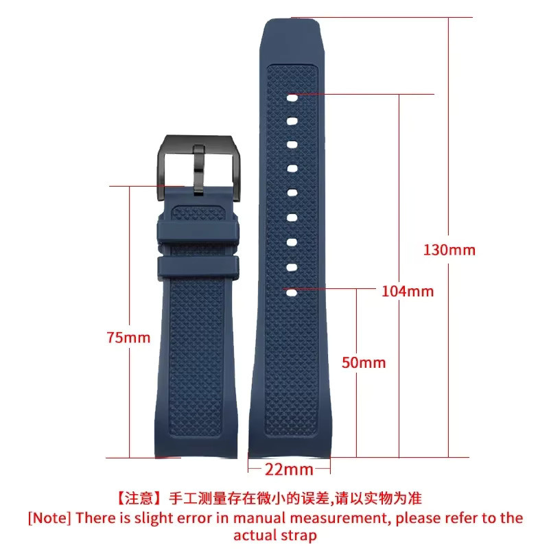 IWC Uhrenarmband Silikon, 22mm, Schwarz, Unisex - Bild 1