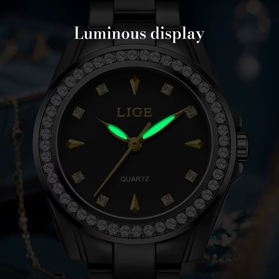 LIGE Armbanduhr Keramik, Diamant, Quarz, Weiß, Damen - Bild 3