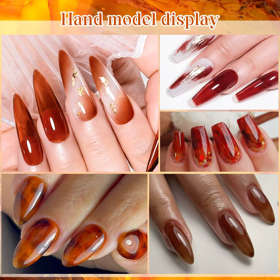 FOUR LILY Jelly Amber Gel Nagellack, Braun, 7 ml - Bild 5