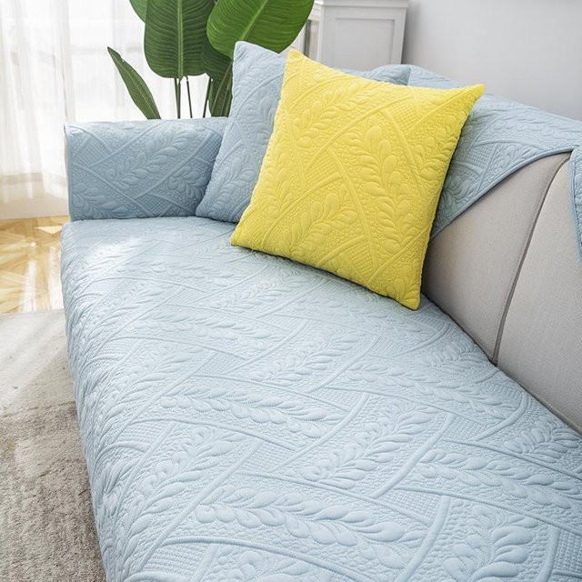 Super Six Sofa-Matte aus Baumwolle, blau, rutschfest und weich, B/B/H: 70 x 70 cm - Bild 1