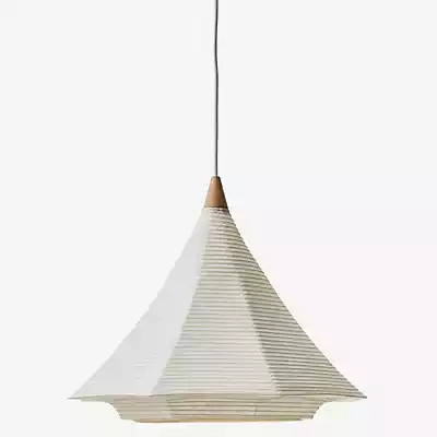 Motarasu Fuji Pendelleuchte in Weiß aus Papier und Holz - Bild 1