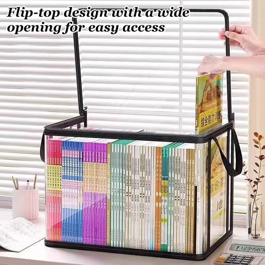 Transparente PVC-Aufbewahrungsbox mit Klappdeckel und Sichtfenster als multifunktionaler Organizer für Spielzeug, Bastelbedarf und Zubehör, Farbe: Transparent - Bild 2