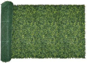 VEVOR Künstliche Hecke in Grün als Pflanzenwand und Buchsbaumpaneel für Sichtschutz und Dekoration im Innen- und Außenbereich, B/H/T: 300 x 100 x 4,5 cm - Bild 1