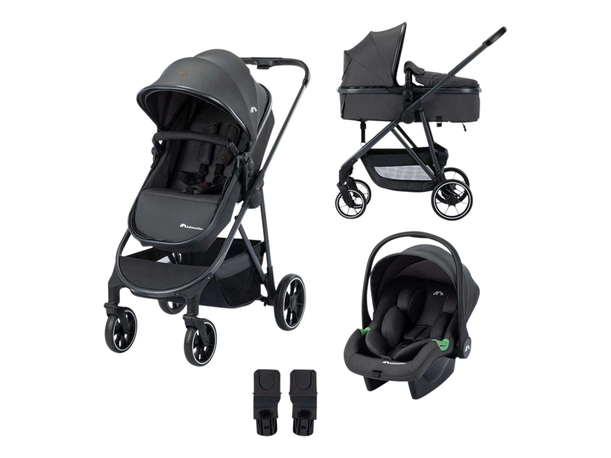 BEBECONFORT 3-in-1 Kinderwagen Brume Trio mit Babywanne, Sportsitz und Autokindersitz inklusive Regenschutz und Federung - Bild 1