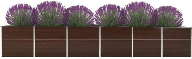 DELUKE Hochbeet OSKAR aus verzinktem Stahl in Braun, B/T/H: 480 x 80 x 77 cm - Bild 1