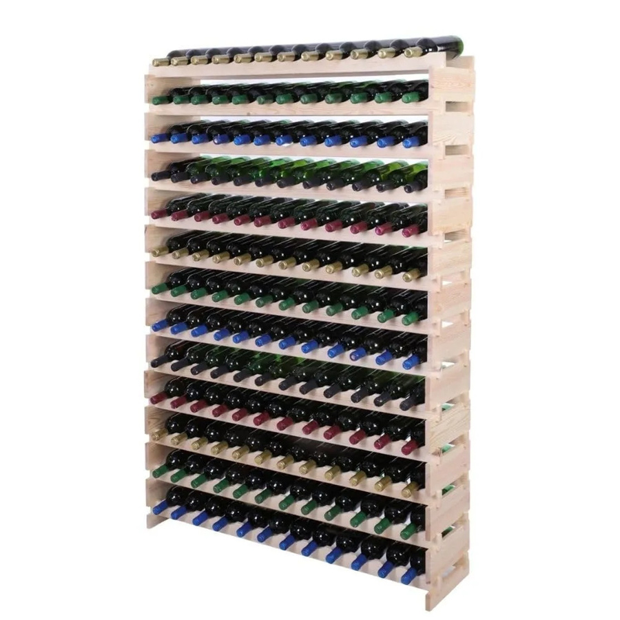 PROREGAL Weinregal VINOTECA FLEX aus massivem Kiefernholz, Natur Unbehandelt, braun, H x B x T: 177 x 123 x 28 cm, Platz für 156 Flaschen auf 13 Ebenen - Bild 2