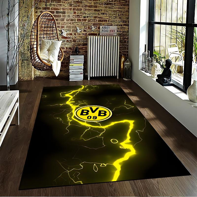 Nimbus Carpet Teppich mit BVB 09 Logo-Design in Gelb und Schwarz, Blitzmuster, Antirutsch und waschbar, B/B: 70 x 100 cm - Bild 2