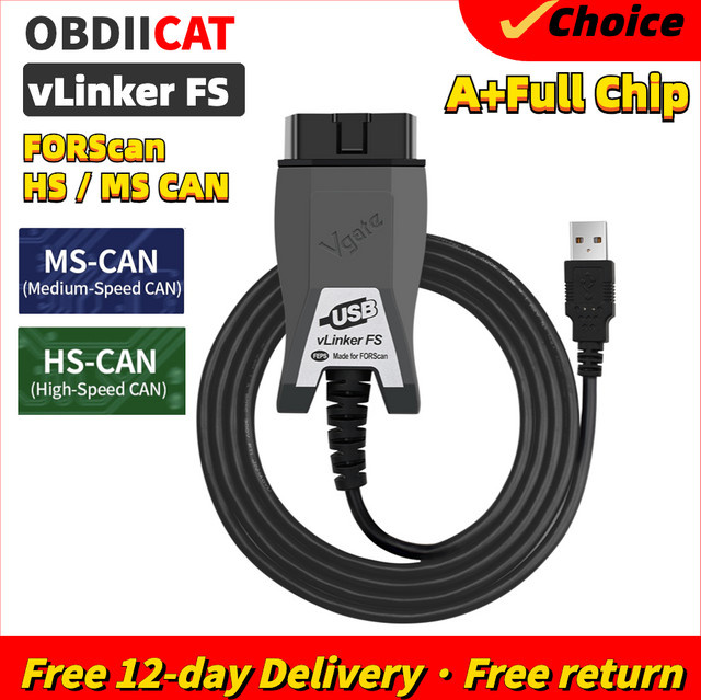 Vlinker FS ELM USB OBD2 Automobil Scanner für Mazda MS/HS Diagnose Tool in Schwarz - Bild 1