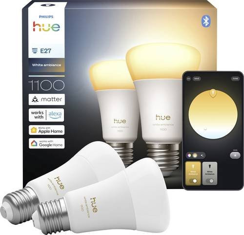 Philips Hue White Ambiance LED-Leuchtmittel E27 A60 2er Set dimmbar WLAN-Steuerung - Bild 1