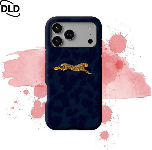 Potdemiel Robuste Handyhülle mit Leopardenmuster für iPhone 17 16 15 14 13 Pro Max Plus in Blau - Bild 1