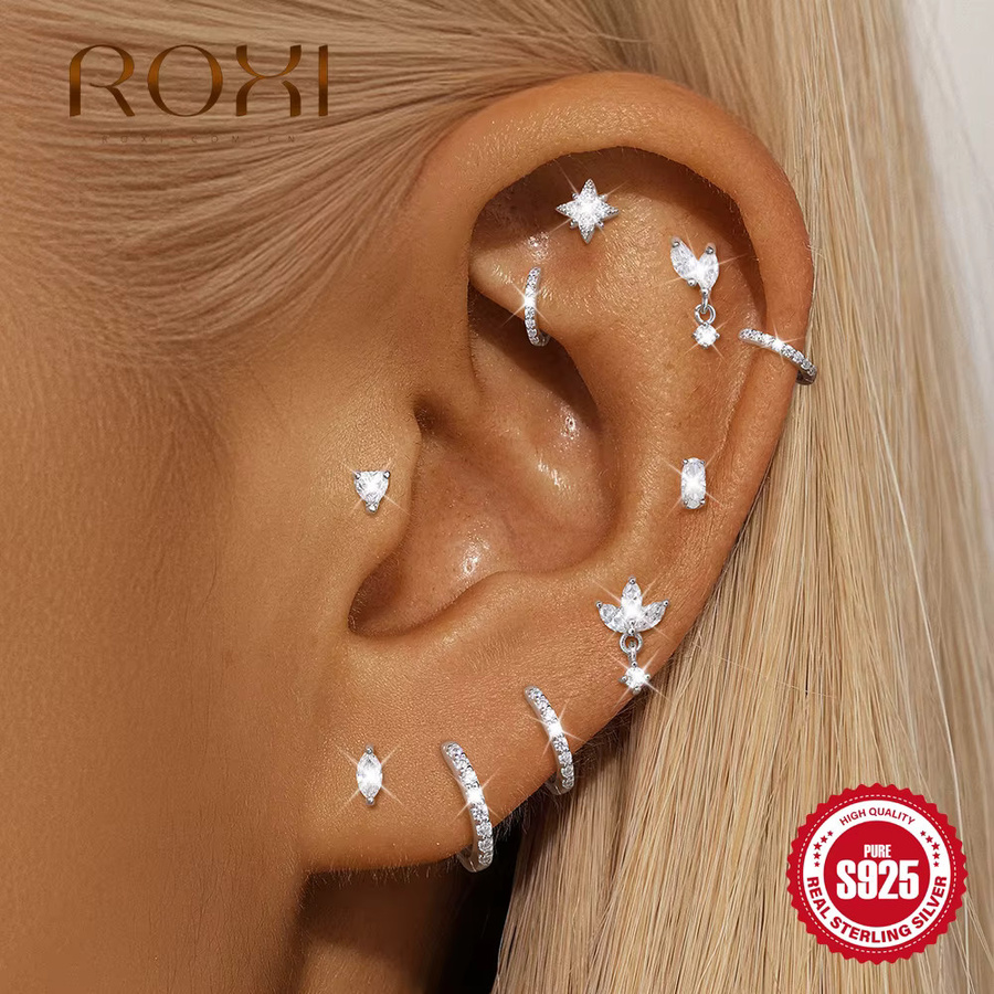 ROXI Piercing-Ohrring, 925 Silber, Moissanit, Damen - Bild 1