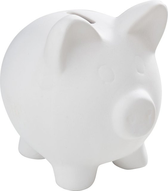 VBS Spardose Schwein aus Keramik in Weiß, Höhe: 13,0 cm, Breite: 12,0 cm, Tiefe: 10,0 cm - Bild 1