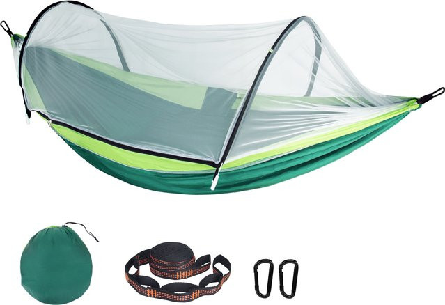 Leaftour Pop-up Moskitonetz-Hängematte aus Nylon für Outdoor und Camping, Farbe: Blau-Pink, B/T/H: 270 x 140 cm - Bild 1