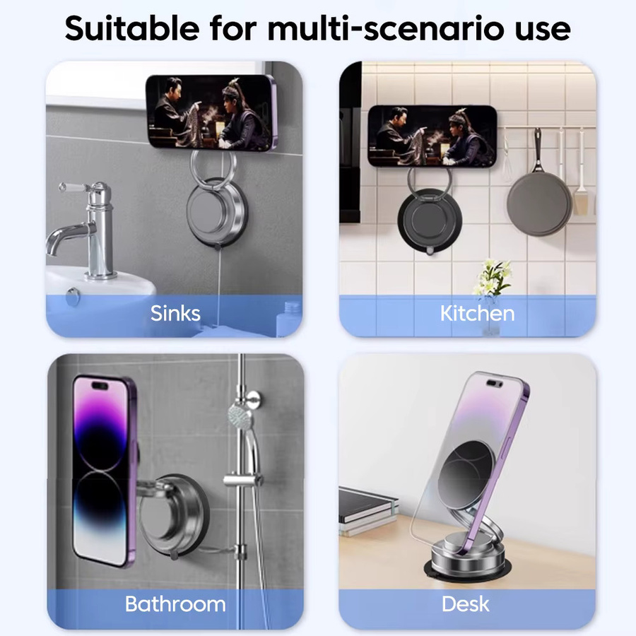 Olaf Magnetische Auto Telefonhalterung mit 360 Grad Rotation und Vakuum Saugnapf in Schwarz für iPhone 15/16 und iOS Smartphones - Bild 5