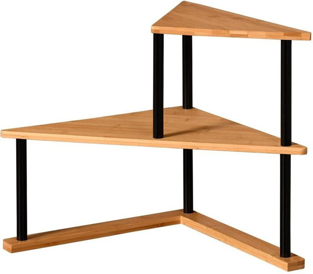 Kesper Eckregal aus Bambus in Natur, freistehend, B/H/T: 29,5 x 39 x 52 cm - Bild 1