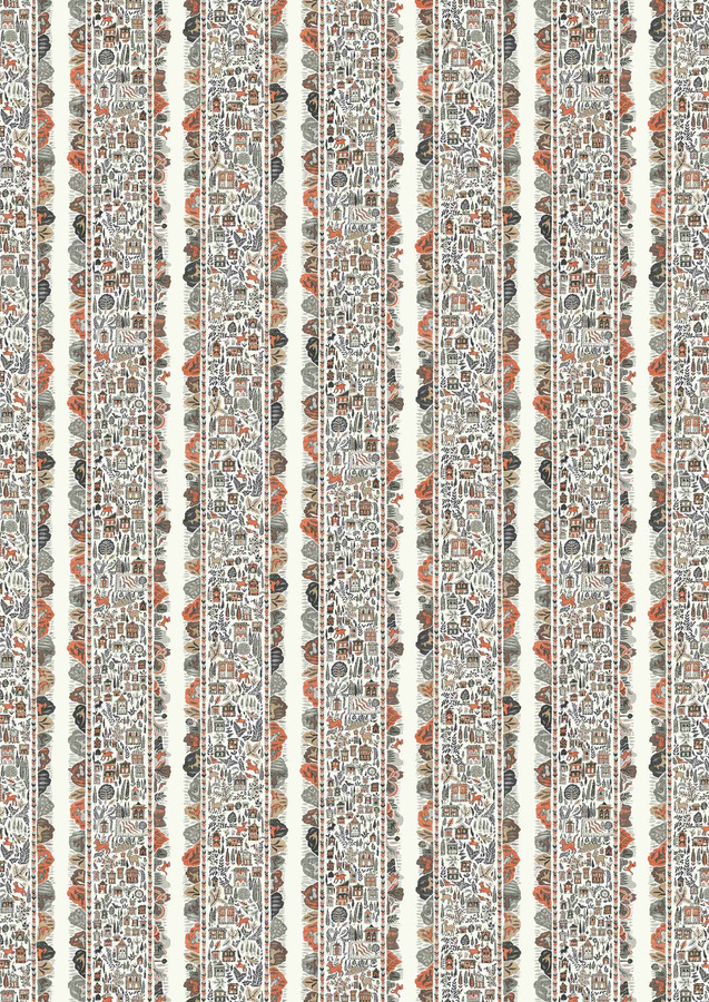 Lewis & Wood Tapete Ravi Ribbon in Satsuma Soot mit floralem Design und Naturmotiven, Mehrfarbig, Breite: 134 cm - Bild 1