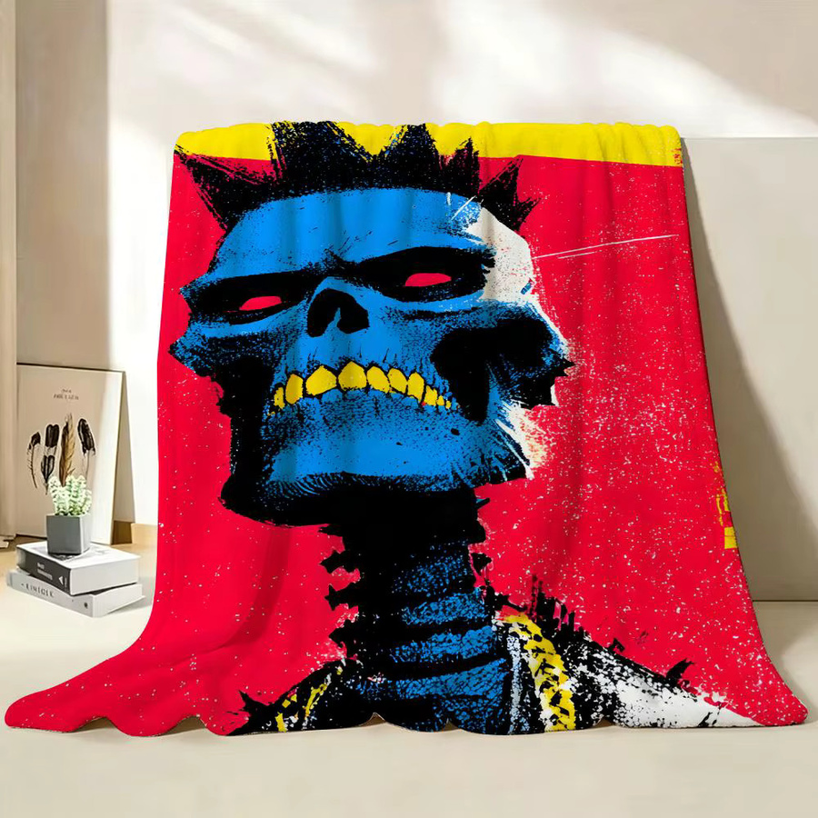 S-SHRUGS Wärmende Flanell-Decke in Weiß und Multicolour - Bild 6