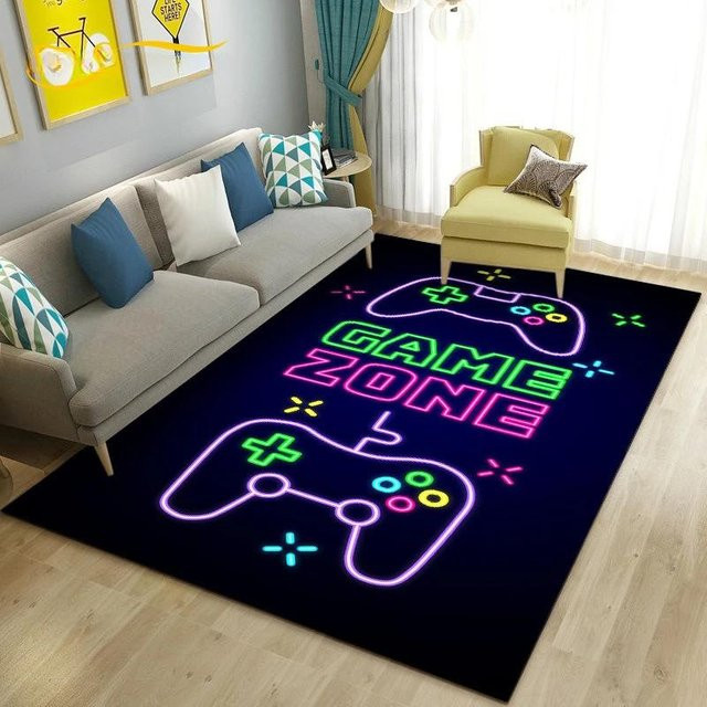 Karpetti Cartoon Gamer Game Controller Teppich, Mehrfarbig, B/T: 40 x 60 cm - Bild 1