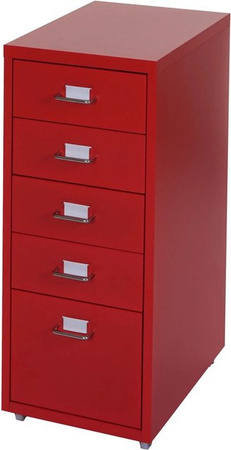 PROREGAL Rollcontainer Housten mit 5 Schubladen in Rot, B/T/H: 69 x 28 x 41 cm