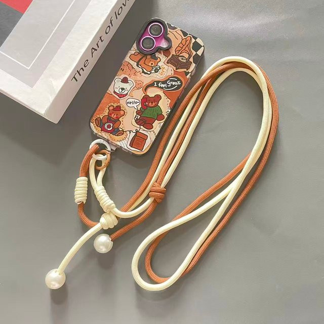 ZHANZHI Telefon-Anhänger buntes Schlüsselband mit Patch als Handy-Gurt und Anti-Verlust-Kette in Multicolor - Bild 1
