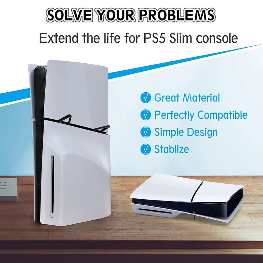 TECTINTER 2er-Set Horizontale Ständer für PS5 Slim und PS5 Pro aus transparentem Acryl, Dreieck-Basis Halterung zur Unterstützung und Lagerung - Bild 2