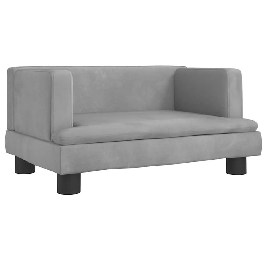 vidaXL Hundebett Sofa aus Samt in Hellgrau, B/T/H: 60 x 40 x 30 cm - Bild 2