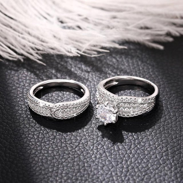 YIRAN Jewelry Ringe 2er-Set, Silber, Zirkonia, Damen - Bild 1