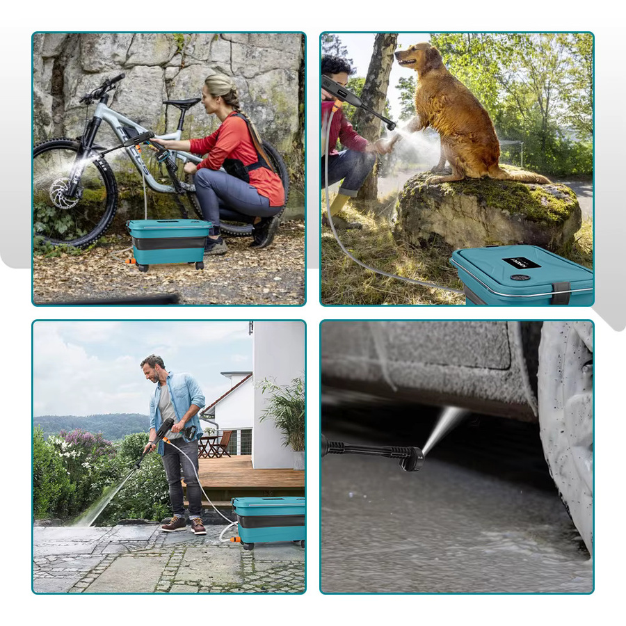 YOFIDRA 6in1 Elektrische Hochdruck Wasser Spritzpistole mit 22L faltbarem Wasser Eimer für Makita LXT Akkus - Bild 6