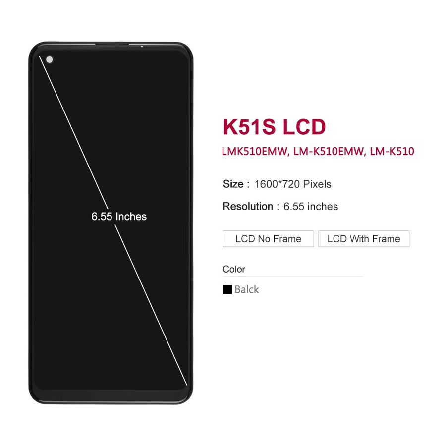 LG K51S K51 S LCD Display Touchscreen Digitizer Montage in Schwarz für Reparaturarbeiten, 6,55 Zoll - Bild 4