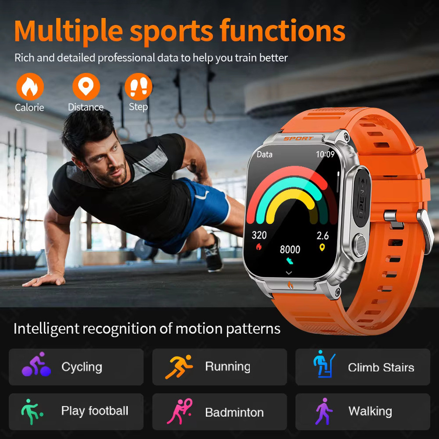 LIGE Smartwatch, Schwarz, Silikon, Herren - Bild 5