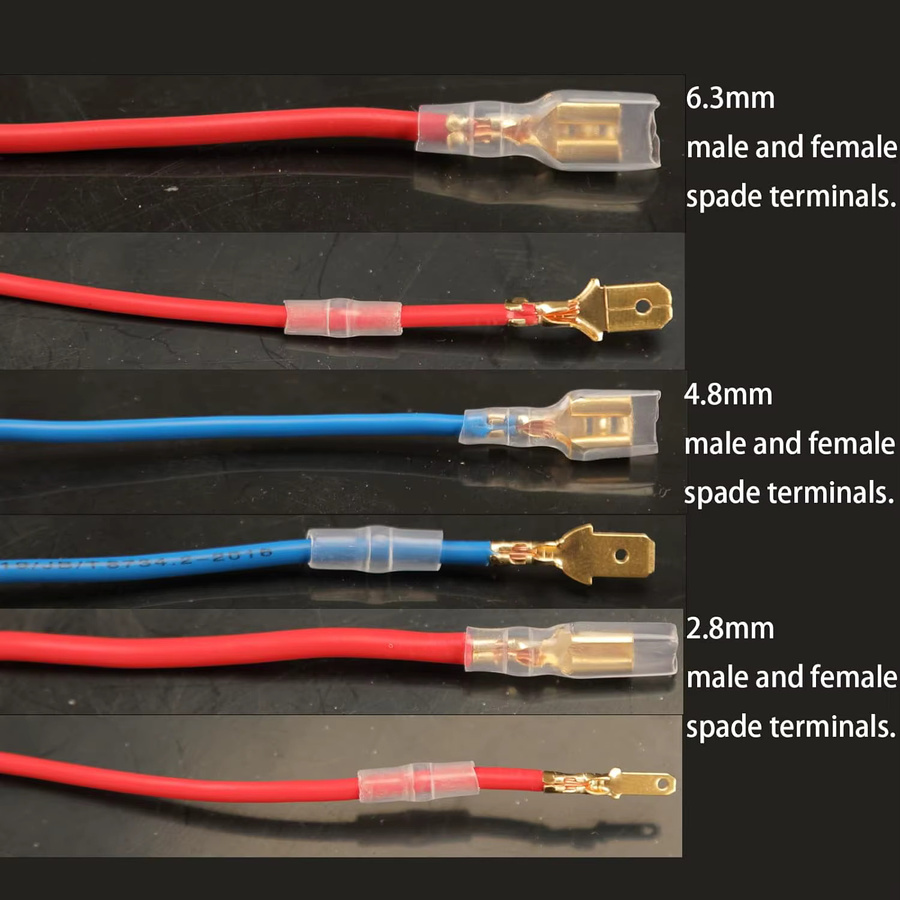 AOKIN Flachstecker-Kit mit 480 Stück: Männliche und weibliche Crimp-Steckverbinder und Isolierhülsen für elektrische Anschlüsse in 2,8 mm, 4,8 mm und 6,3 mm - Bild 3