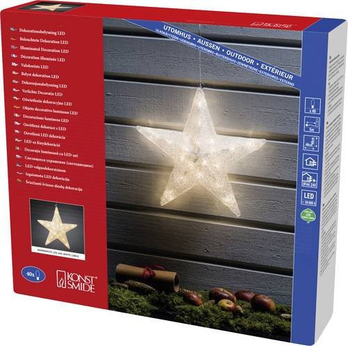 Konstsmide Acryl-Stern mit warmweißem LED-Licht in Weiß für deine Weihnachtsdekoration - Bild 1
