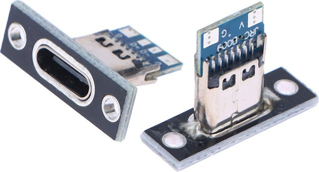 ESHYLALA 10er Set USB 3.1 Typ-C Buchsen mit Befestigungsplatte in Silber - Bild 1
