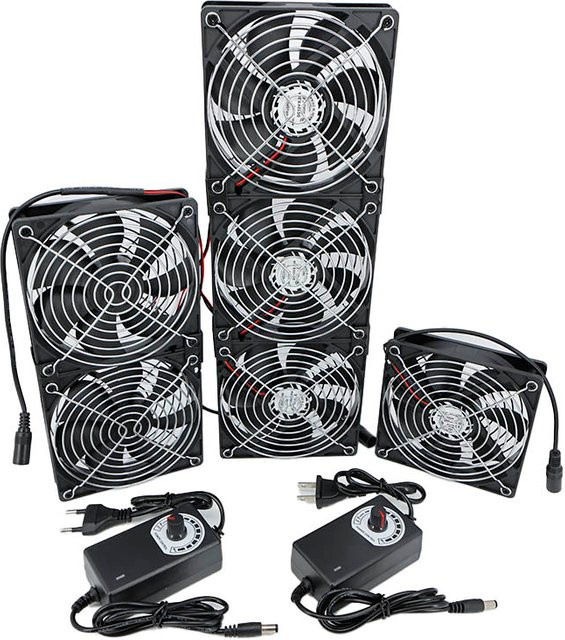 Gakaki 120mm Lüfter 12V DC 3000RPM Schwarz für Server und Workstation-Schränke - Bild 1