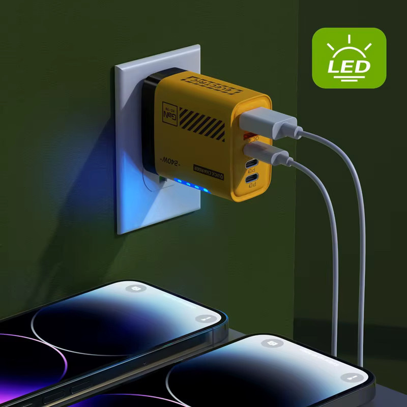 Xiaomi 240 W GaN Schnellladegerät mit 5 Ports und QC 3.0 Wandladegerät Adapter für iPhone Samsung und Xiaomi - Bild 4