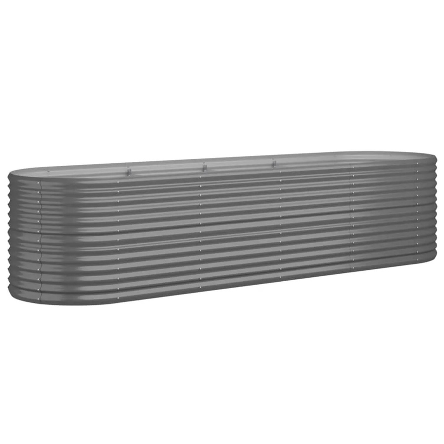 vidaXL Hochbeet aus pulverbeschichtetem Stahl in Grau, B/T/H: 296 x 80 x 68 cm - Bild 2
