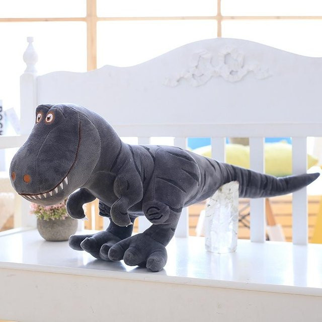 Kidsly Dinosaurier Plüsch, Tyrannosaurus Stoffpuppe, Grau, 70cm - Bild 1