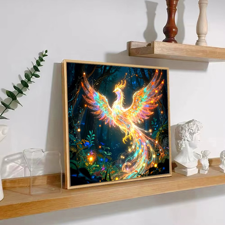 Huacan 5D-Diamantgemälde Phoenix-Wald als Diamant-Mosaik Set in Multicolor, Breite: 20 cm, Höhe: 20 cm - Bild 3